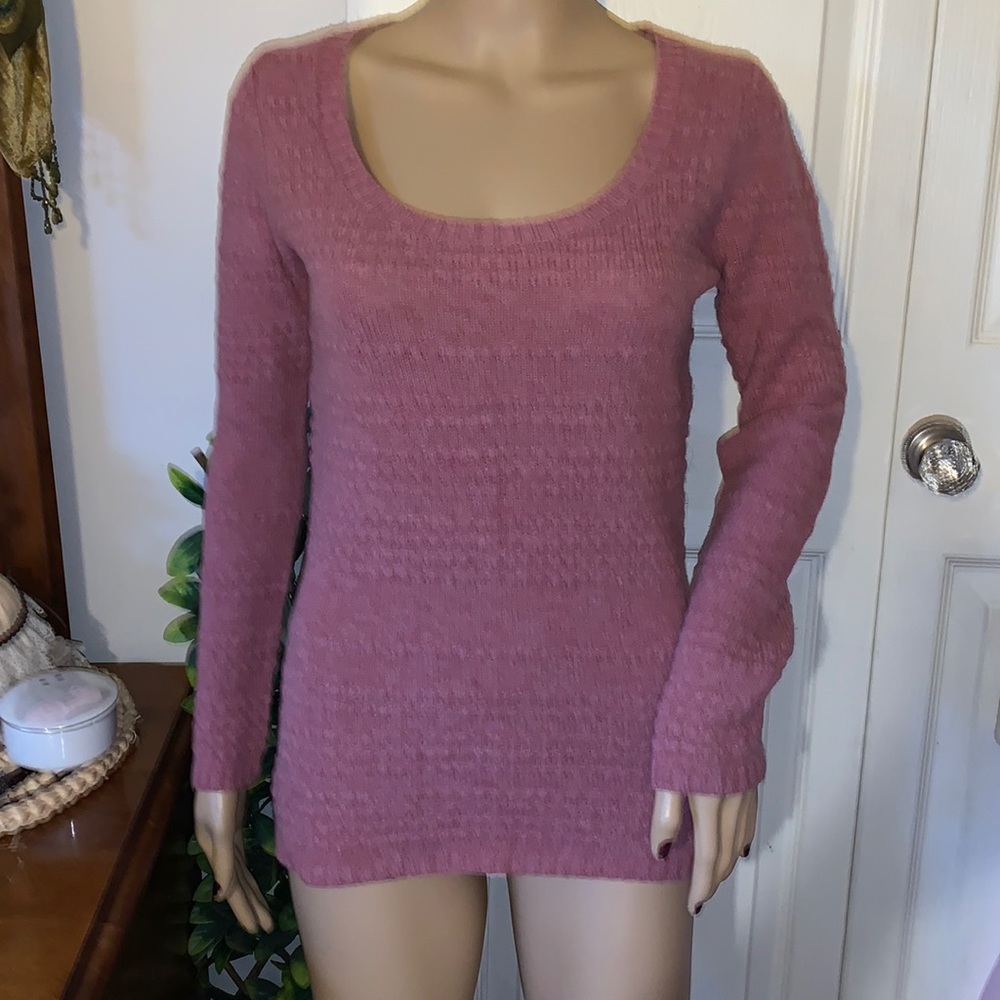 Noa Noa dusty rose pink scoop neck lambs wool tunic sweater pullover top M
